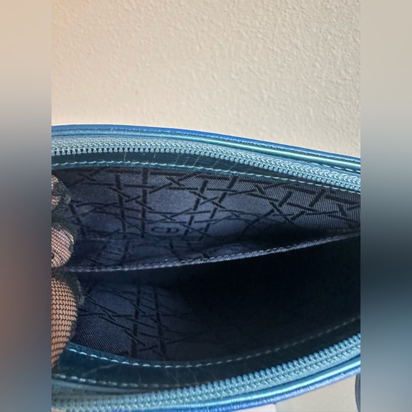 Christian Dior RARE Metallic Blue Leather Crossbody Bag with COA - Picture 13 of 16